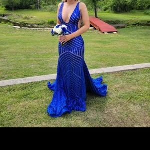 Jovani style # 59762 size 4 royal blue prom/pageant dress